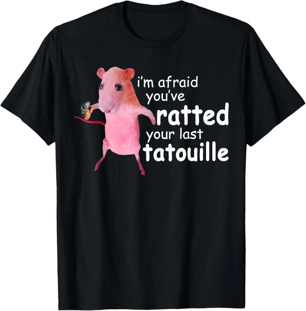RARE! Funny Pink Rat I m Afraid You ve Ratted Your Last Tatouille T-Shirt L