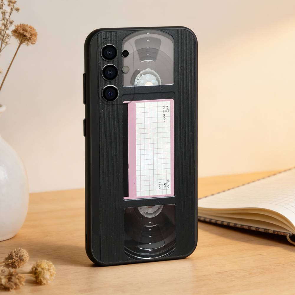 Cassette Tape Retro Style Phone Case Black Silicone Soft For Samsung S25,S24,S21,S22,S23,S30,Ultra,S20,Plus,Fe,Lite