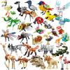 MOC Puzzle Animal Building Blocks Bee Tiger Lion Giraffe Frog Crocodiles Fox Bird Wild Boar Insects Mini DIY Brick Toy Gift F029
