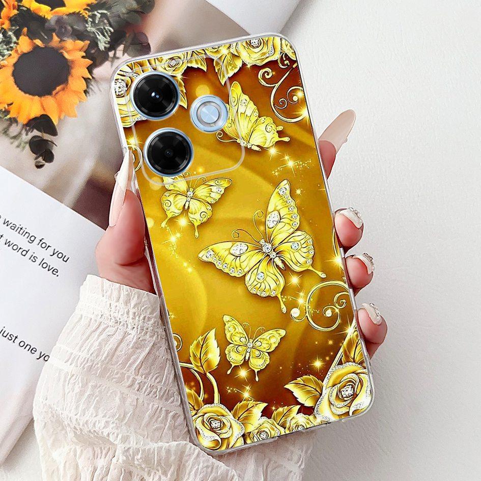 New For Xiaomi Redmi 13x 4G Case Cute Cartoon Panda Machine Flower TPU Soft Silicone Cover For Xiomi Redmi 13X Shockproof Bumper