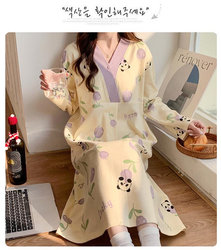 Maternity Labor and Postpartum Two-Piece Set: Summer/Autumn Nursing Gown and Inpatient Skirt for Pregnant Women