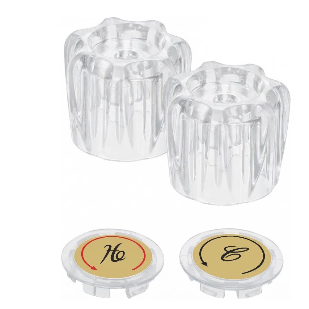 2pcs Clear Acrylic Faucet Knobs Replacement Kit Bathtub Knobs Parts Faucet Handles  Vanity