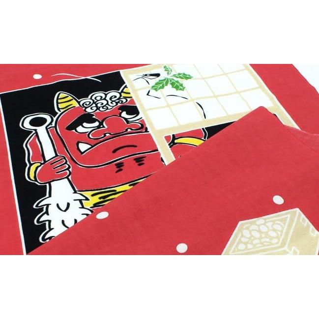 Somen Anbo Tenugui "Oni Wa Soto" Hand-dyed 100% Cotton Tokka Made In Japan 35cm X 100cm