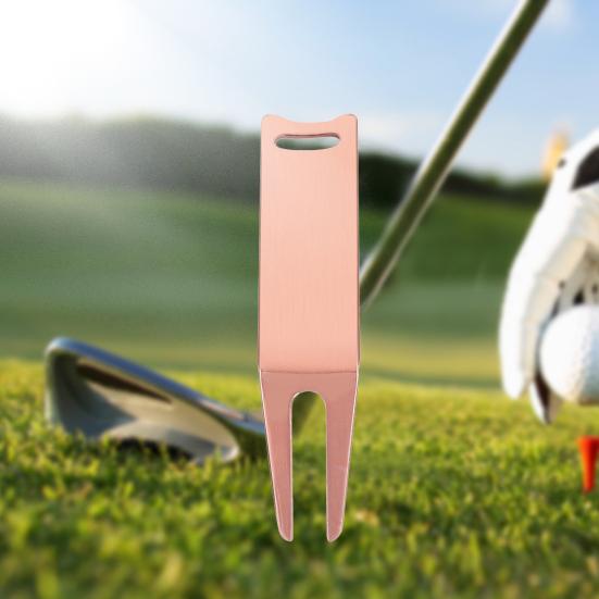 Golf Pitchgabel 2 Stifte Poliert Einfach zu installieren Tragbar Golftraining Golfballmarker Pitchgabel Täglicher Gebrauch