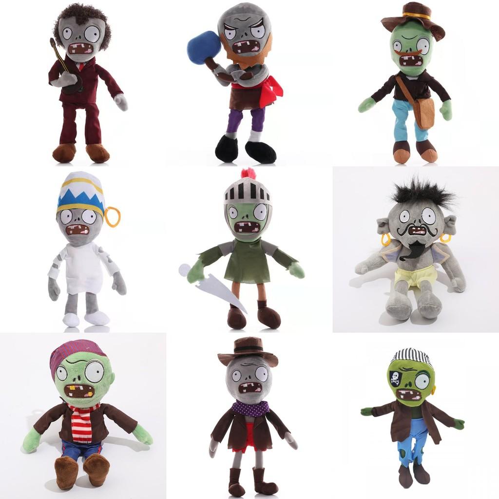 Plants Vs Zombies Sports Newspaper Roadblock Iron Bucket Zombie Plush Toy Doll For Kids And Collectors