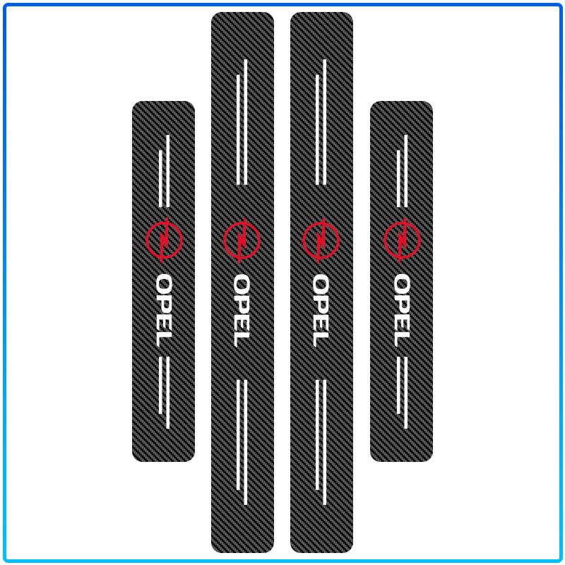 4Pcs Carbon Fiber Car Door Sill Protector Threshold Stickers For Opel Crosa D Astra H Insignia Astra J Zafira B Mokkaastra Vivaro Astra G