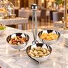 ThreeCompartment Stainless Steel Snack Stand with Bowls Polished Serving Bowl