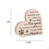 Wooden Pet Heart Shaped Memorial Plaque Loss of Sympathy Gift Table Centerpieces for Home