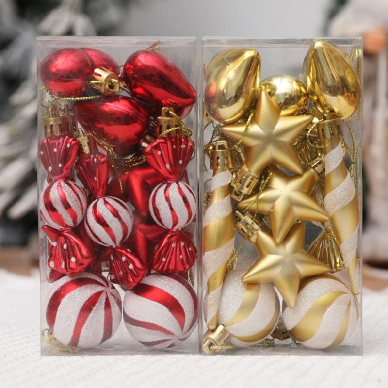 Christmas Tree Decoration Set Holiday Baubles Shatterproof Christmas Tree Decorations Assorted Color Pendant