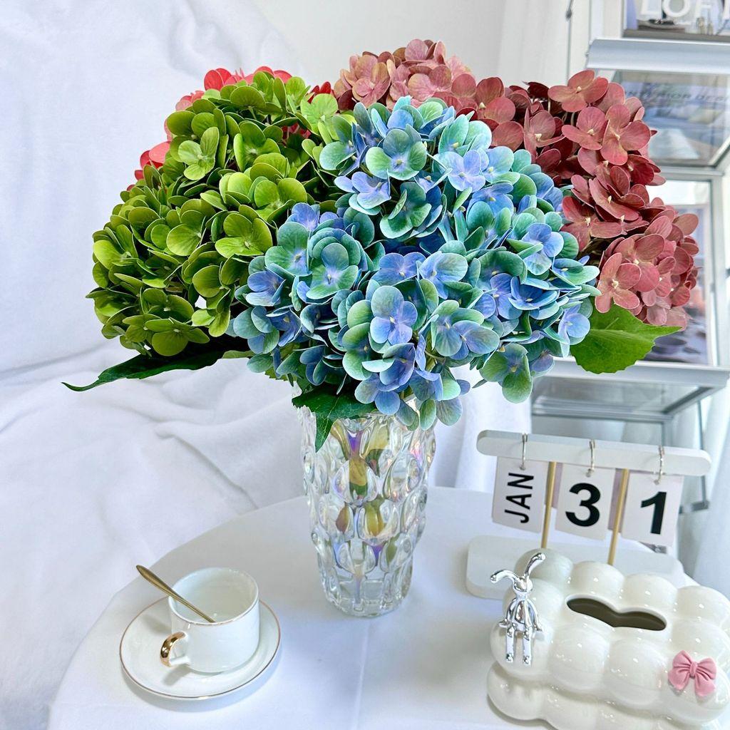 Elegant Hydrangea Artificial Flower Set With Silk Fabric For Home Decor And Wedding Arrangements