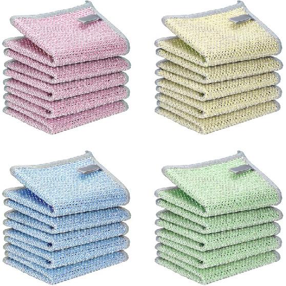 10PCS Upgrade Wire Dishwashing Rag, Non-Scratch, Wet and Dry, Double Layer, Multipurpose Wire Dishwashing Rags for Kitchen, Sinks, Cookware, Stove,