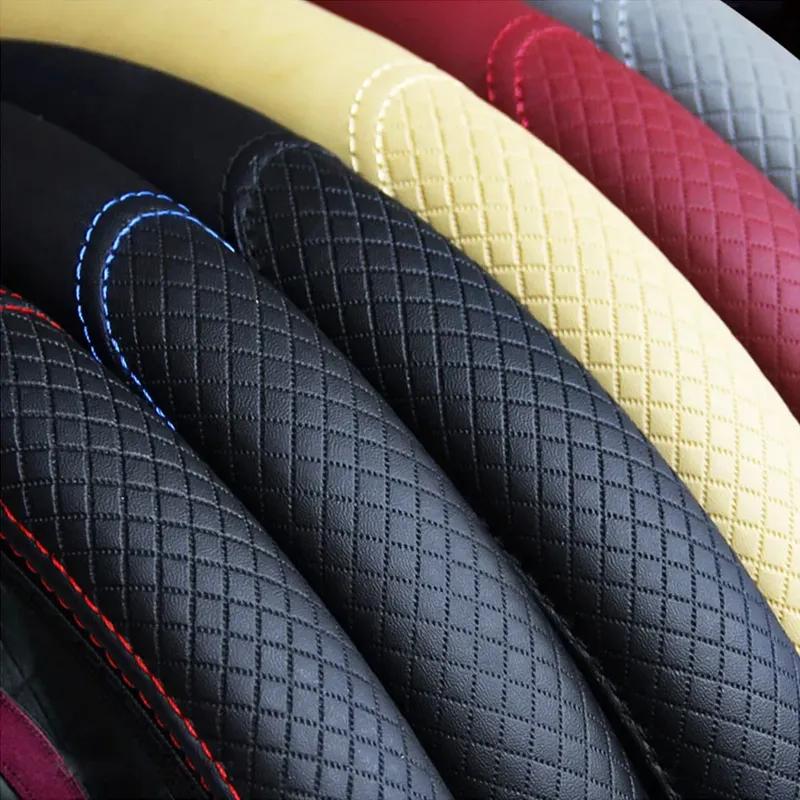 Universal Car Steering Wheel Cover Skidproof Auto Steering- Wheel Cover Anti-Slip Embossing Leather Car-styling Car Accessories