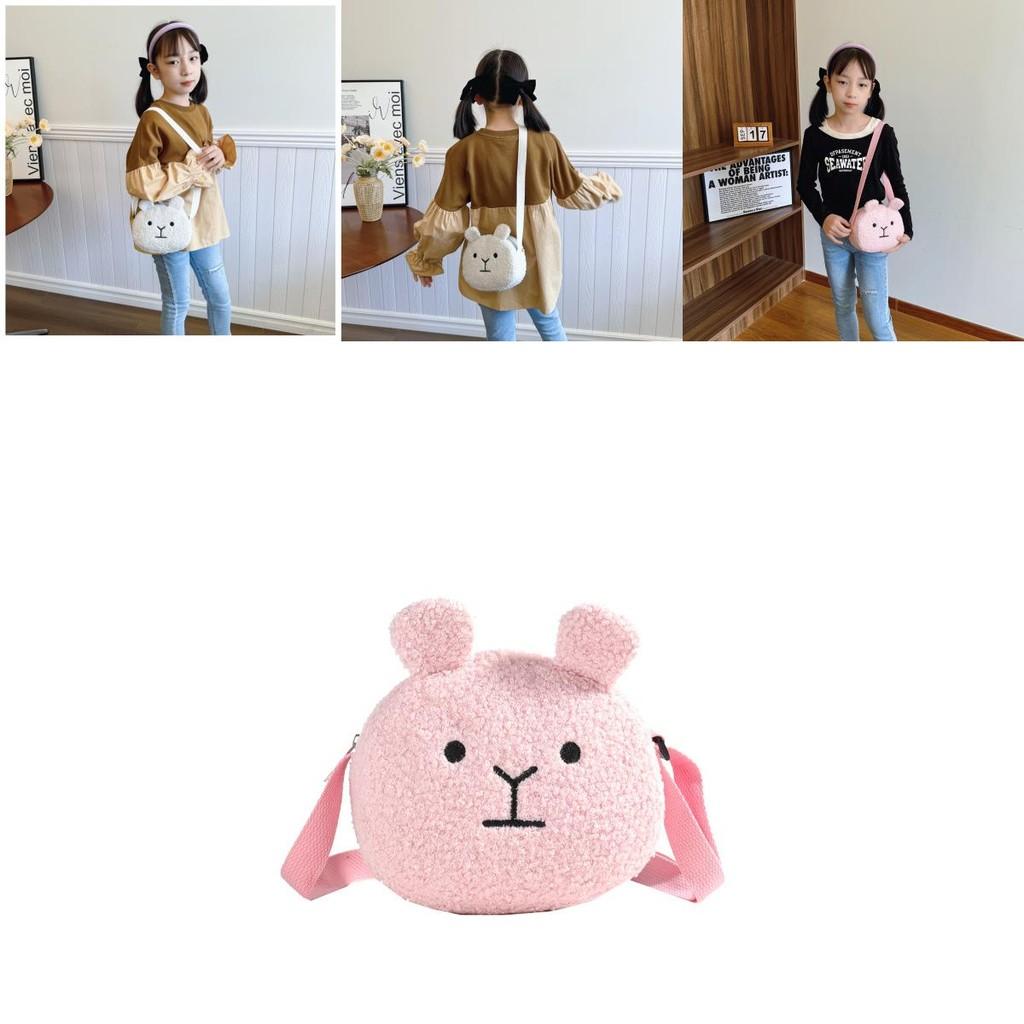 Adorable Mini Plush Dog Shoulder Bag For Kids Unisex Cute Cartoon Design In Black Cream Pink Brown