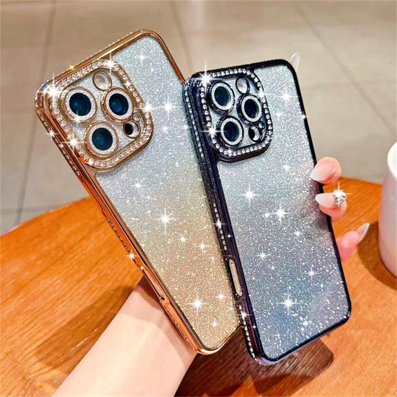 Brokatowe Błyszczące Etui na iPhone 16 15 Pro Max 14 Plus 13 12 Pokrowiec Samsung Galaxy S25 Edge S23 Ultra S24 FE A56 A36 A26 A16 A55 A35 A25 A15 A54 A34 A14