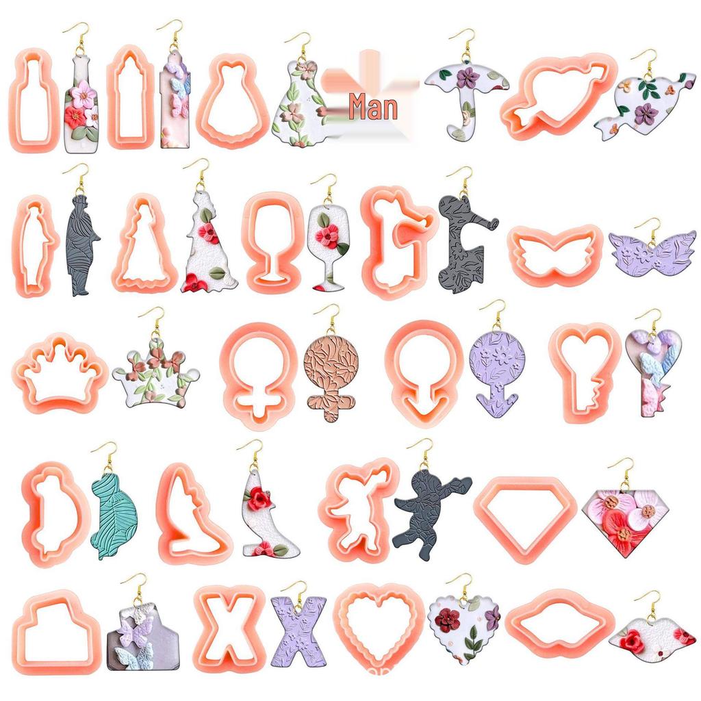140-Piece Polymer Clay Earring DIY Set with Cutters, Molds, Hooks, Paper Cards, and Ear Studs
