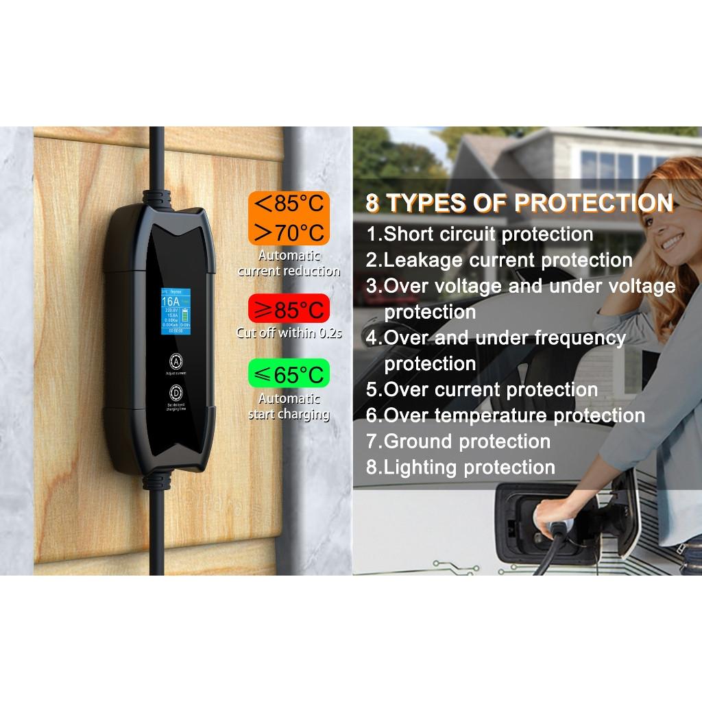 EV Charger 16A 3.5kW Type 2 Electric Car Charging Station 5M Charging Cable Electric Vehicle Car Charger