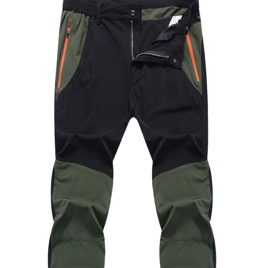 Outdoorhose für Herren, verschleißfest, wasserdicht, dehnbar, Farbblock, schnelltrocknend, elastische Taille, Taschen, Angeln, Klettern, Reisen, Wandern, Outdoorhose