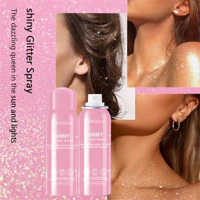 Brightening Powder Spray Is Not Easy To Take Off Makeup Fast Film-forming High Gloss Body Powder Spray Glitter Powder