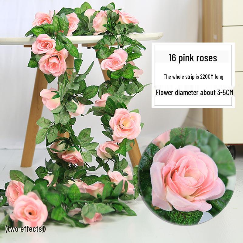 Artificial Rose Vine for Air Conditioning Pipe and Staircase Decoration