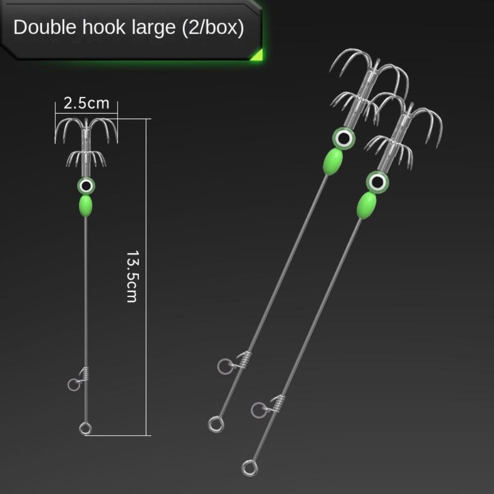 

2pcs Pickerel High-carbon Steel Fishhook Explosion Hook Hawksbill Single Hook Sea Fishing Double layer-L-2pcs