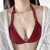 High-End Pearlized Three-Piece Bikini Set for Large Bust - Trendy Hot Spring and Beach Style