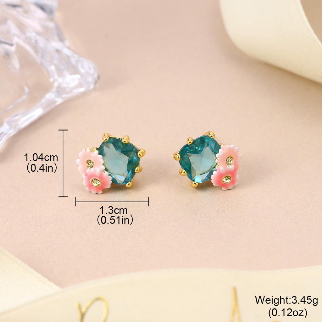 Personalized French Mori Enamel Dripping Oil Niche Bow Earrings Summer Jewelry Three-dimensional Color Stud Earrings