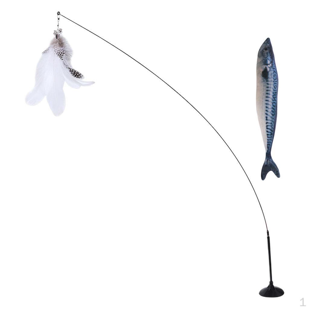 

Игрушка-дразнилка для кошек и рыба Мощная присоска Длинная удочка Смешная