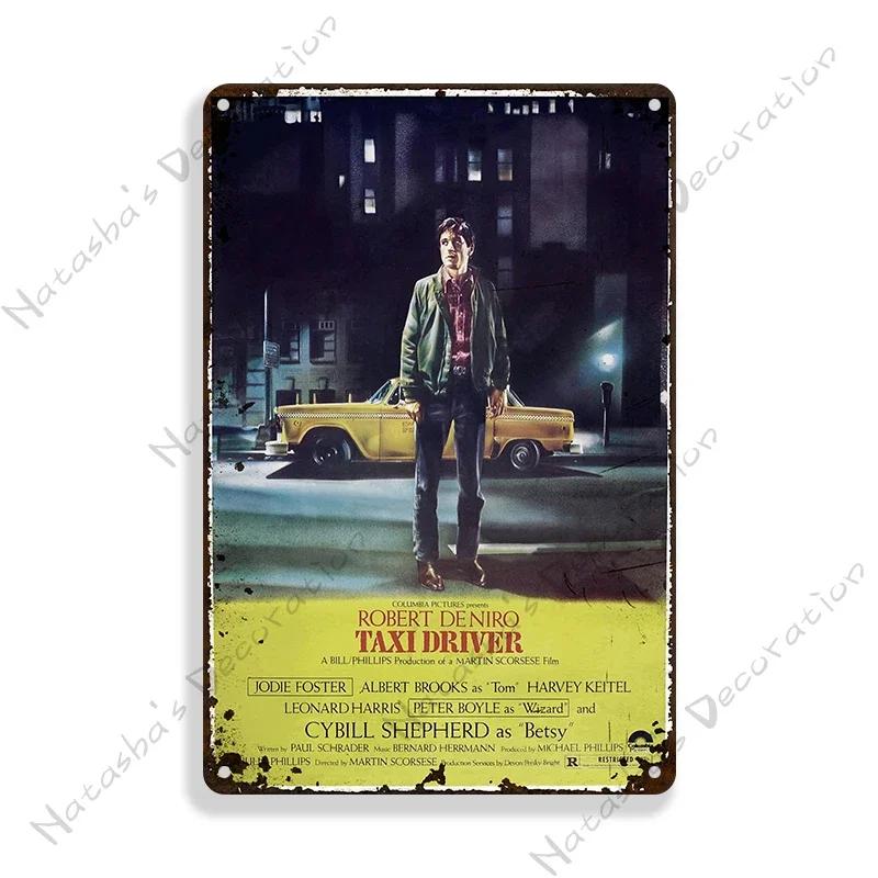 Taxi Driver Klassiker Film Metallschild Retro Metall Blechschild Vintage Poster Bar Garage Metallschilder Industrielle Deko Wandplatte
