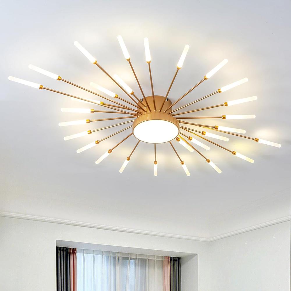Modern LED Ceiling Light,Creative Fireworks Design Chandelier,Living Room Ceiling Lamp,Flush Mount Lighting for Exhibition Hall Bedroom