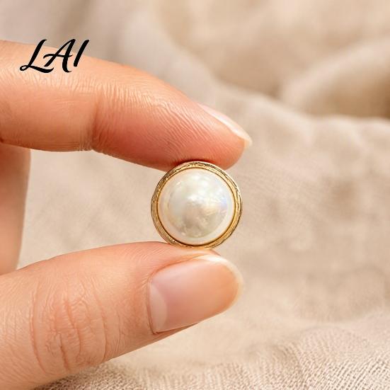 Safety Button Pin 2Pcs Faux Pearl Magnetic Clothes Button Fake Cat Eye Stone Brooch No Sew for Shirts Scarf Shawl Clothing Decorative