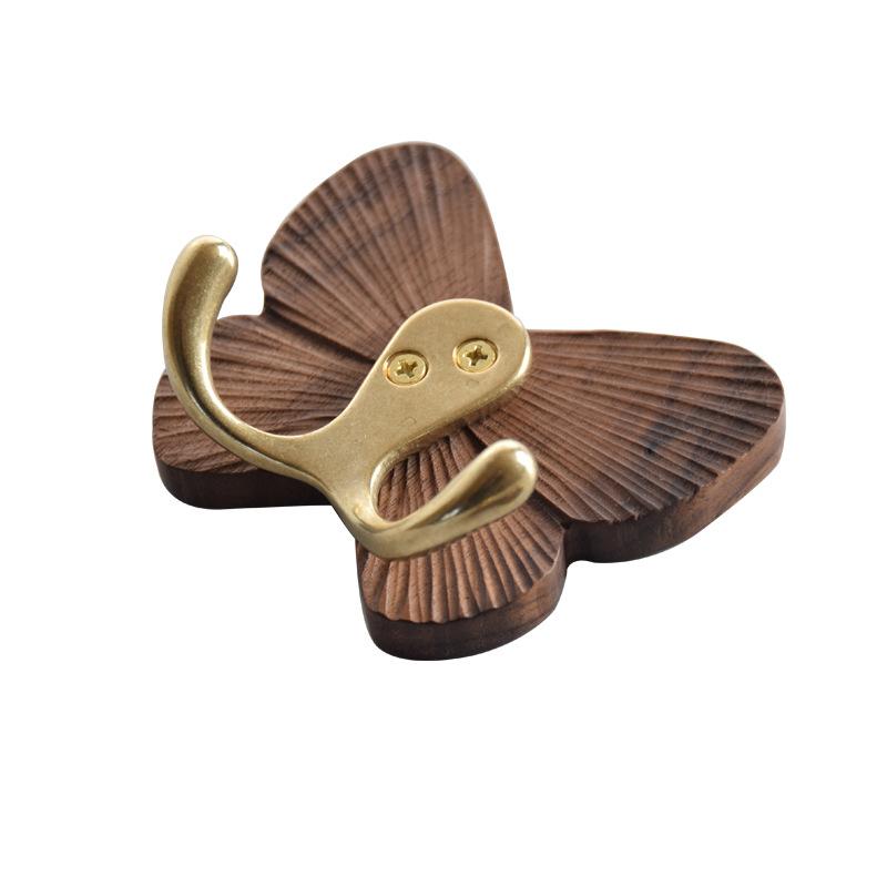 

Butterfly, Solid Wood Hook, Creative, Black Walnut, Seamless Adhesive Hook, Coat Hook, Black Walnut, Door Hook, Beech Wood Coat Hook Pack of 1