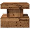 LED Coffee Table with Rustic Wood Look 50 x 50 x 40 cm