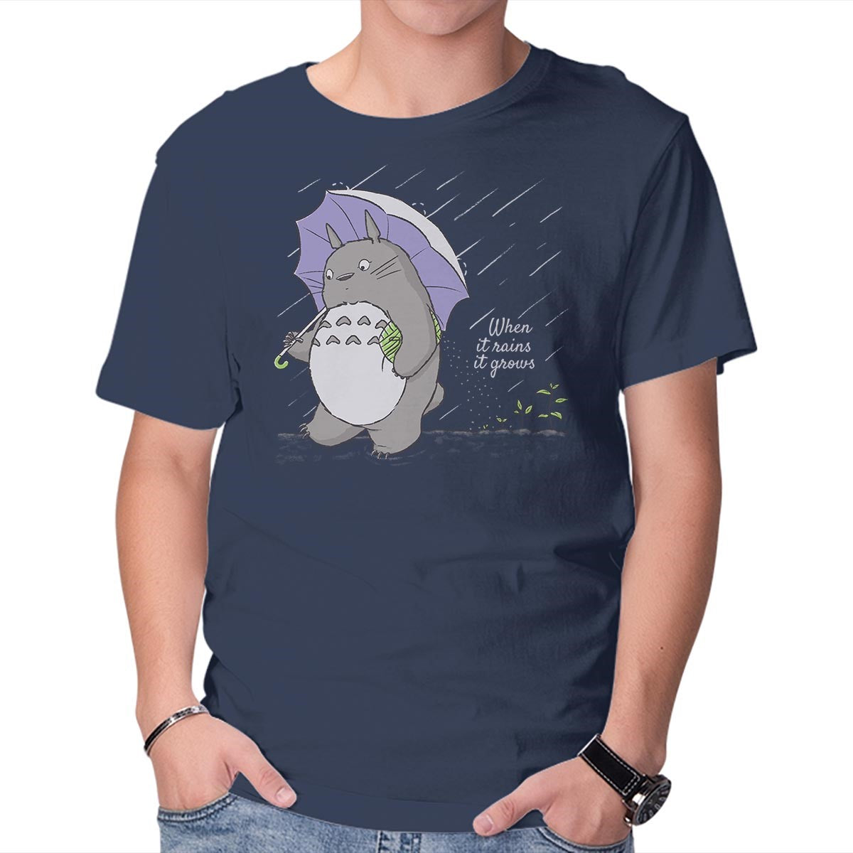 Unisex Crew Neck T-Shirt When It Rains Graphic Short Sleeve Casual Tee XXXXL