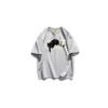 Men Black Cat Graphic Print Oversized Short Sleeve T Shirt Casual Loose Streetwear Summer Top