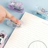 1PC Mini Transparent Crystal Design Manual Stapler Compact Portable with 1000pcs Standard Staples 24/6 Stationery