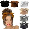 Fashion Solid Color Hair Tie, Soft Elastic Loose Headband with Elegant Bow Design, Comfortable for Daily and Vacation Wear, Headband Head Wrap