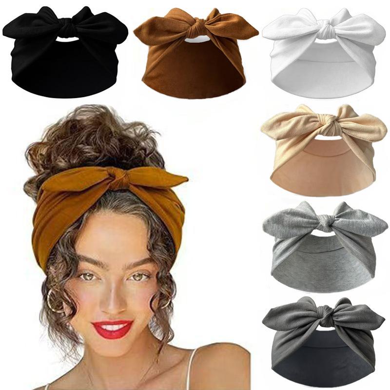 Fashion Solid Color Hair Tie, Soft Elastic Loose Headband with Elegant Bow Design, Comfortable for Daily and Vacation Wear, Headband Head Wrap setA