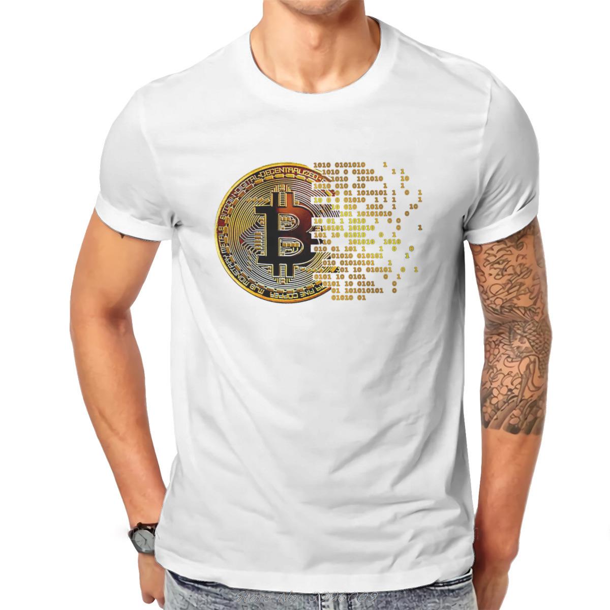 

Криптовалюта I Love Bitcoin Art Футболка Классические футболки унисекс с графикой Свободная хлопковая футболка с круглым вырезом 3XL