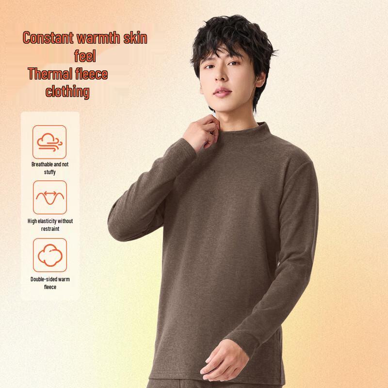 Men's JEEP SPIRIT Fleece Lined Thermal Long Sleeve T-Shirt