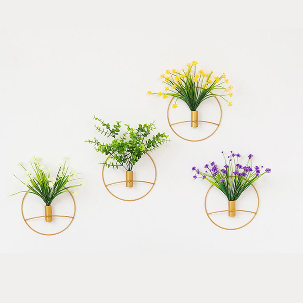 Artificial Flower Display Wall Decor Iron Simple Style Versatile Flower Bouquet Holder Wall Mounted Decoration for Bedroom Living Room Large