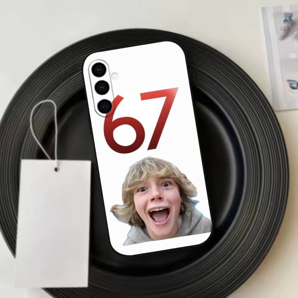 67 Six Seven-n Phone Case Black Silicone Soft For Samsung Galaxy A73,A72,A71,A70,A53,A52,A51