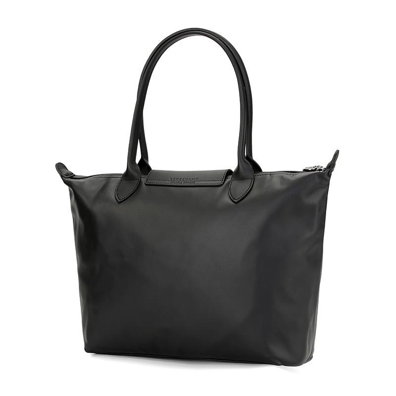 Longchamp Le Pliage Xtra Schnapp- und Reißverschluss Leder Schulter-Tragetasche Damen Handtaschen Schwarz 2605987001