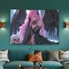 Mystical Dark Angel with Pink Hair Tapestry  Perfect for Adding Gothic and Fantasy Style To Any Room Decor Ideal for Home Use