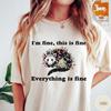 Everything Is Fine Christmas T-Shirt, I'm Fine This Is Fine, Funny Christmas Shirt, Holiday Tshirt, Possum Christmas Lights