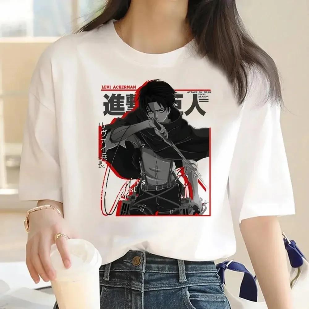 Japanese Anime Attack On Titan Graphic Print Harajuku T Shirt Casual Fashion Short Sleeve T-Shirt Women Graphic T Shirts