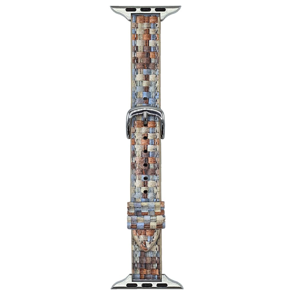 Leather Watch Band For Apple Watch Series 10 9 8 7 SE 6 5 4 3 2 1 42mm 41mm 40mm 38mm Straw Mat Texture Strap