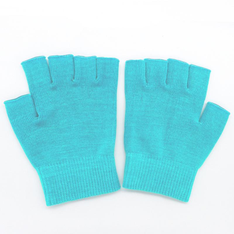 Reusable Cotton Gel Half-Finger Gloves For Deep Moisturizing Care Overnight Repair Treatment For Dry Cracked Hands Care Tool