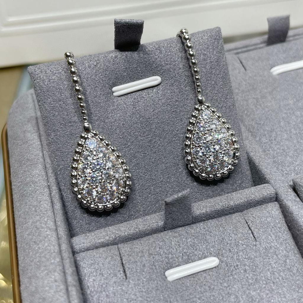 Hot Brand Vintage Earrings for Women Gift Luxury Jewelry Fashion Water Drop Designer Eardrop Pure 925 Sliver Party Stud Earrings