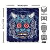 Tuniu Blue Yokai Face Japanese Noh Mask Bathroom Curtain For Room Decor Wall Hanging Shower Curtain