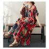 Summer Cotton and Linen Printed Loose and Simple Long Skirt for Women